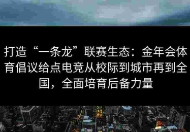 打造“一条龙”联赛生态：金年会体育倡议给点电竞从校际到城市再到全国，全面培育后备力量