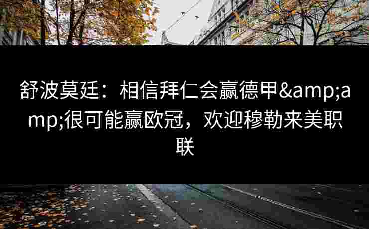 舒波莫廷:相信拜仁会赢德甲&很可能赢欧冠,欢迎穆勒来美职联 舒波莫廷:相信拜仁会赢德甲&很可能赢欧冠,欢迎穆勒来美职联